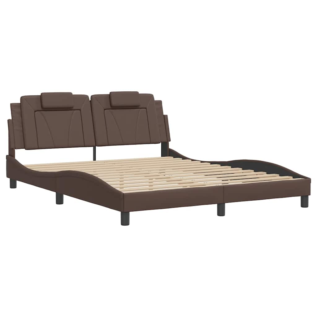 Giroletto Viana senza Materasso Marrone 160x200 cm in Similpelle