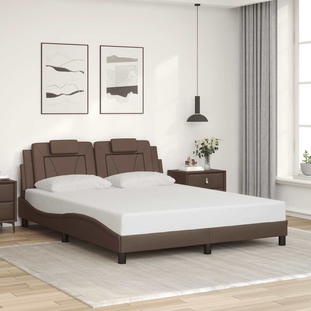 Giroletto Viana senza Materasso Marrone 160x200 cm in Similpelle