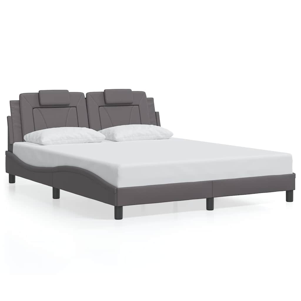 Giroletto Viana senza Materasso Grigio 160x200 cm in Similpelle