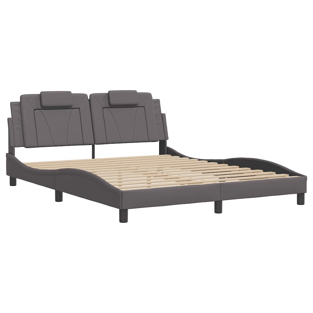 Giroletto Viana senza Materasso Grigio 160x200 cm in Similpelle