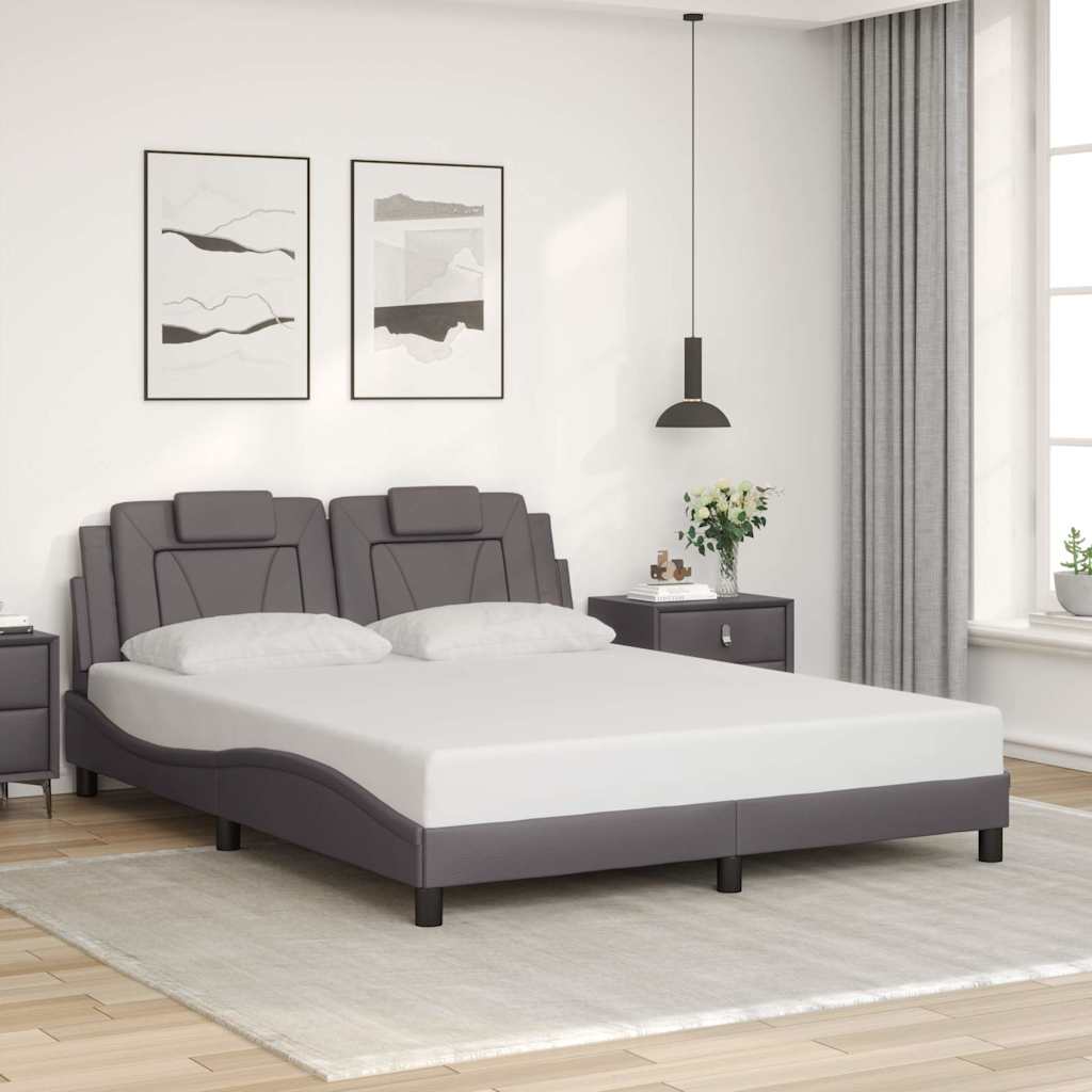 Giroletto Viana senza Materasso Grigio 160x200 cm in Similpelle