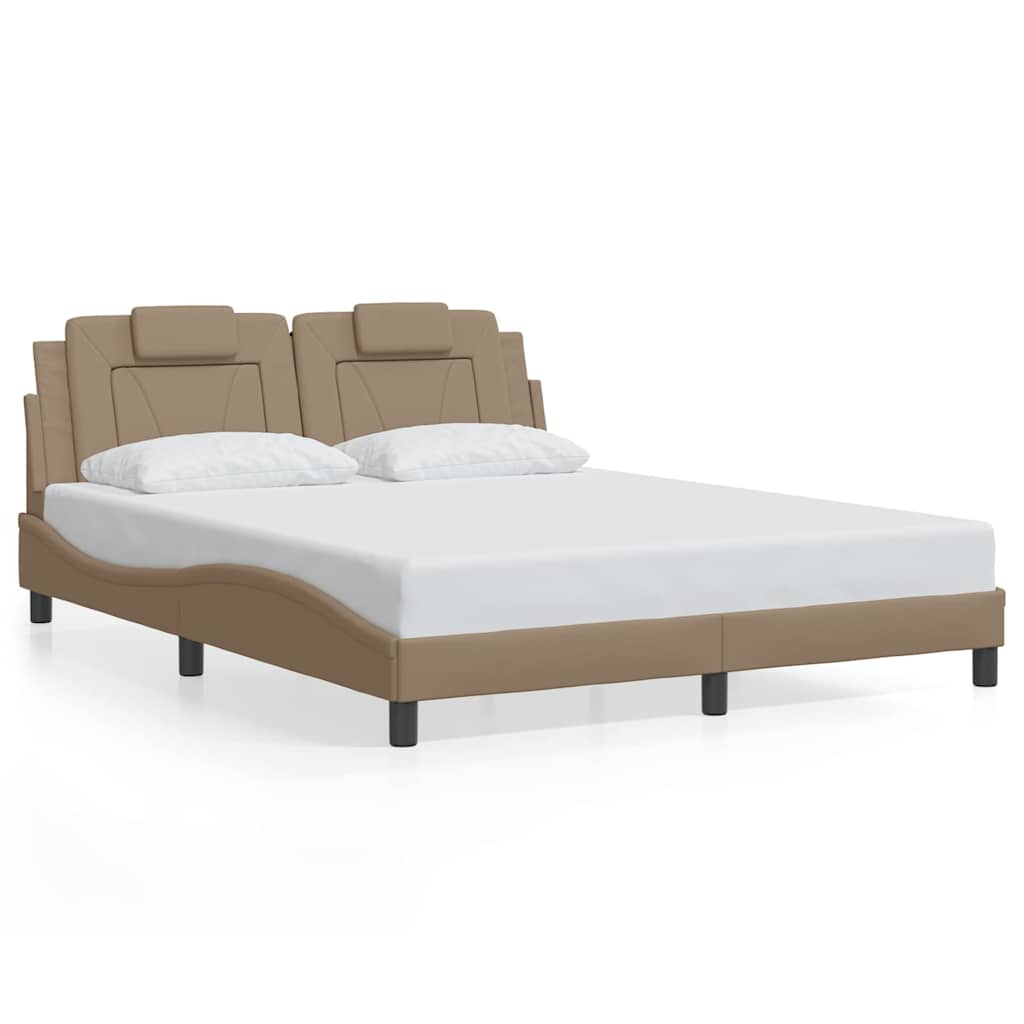 Giroletto Viana senza Materasso Cappuccino 160x200 cm in Similpelle