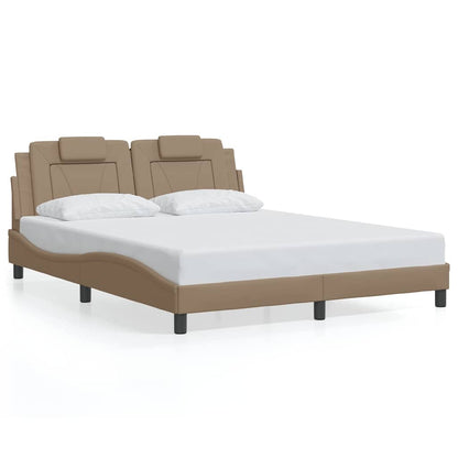 Giroletto Viana senza Materasso Cappuccino 160x200 cm in Similpelle