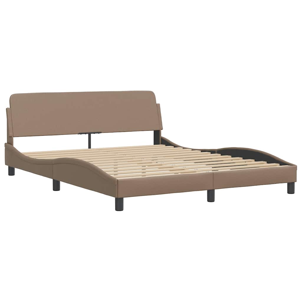Giroletto Viana senza Materasso Cappuccino 160x200 cm in Similpelle