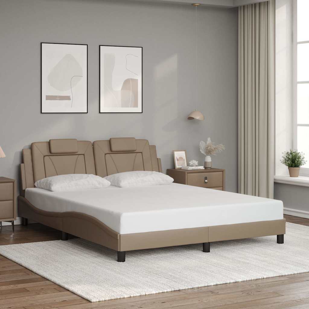 Giroletto Viana senza Materasso Cappuccino 160x200 cm in Similpelle