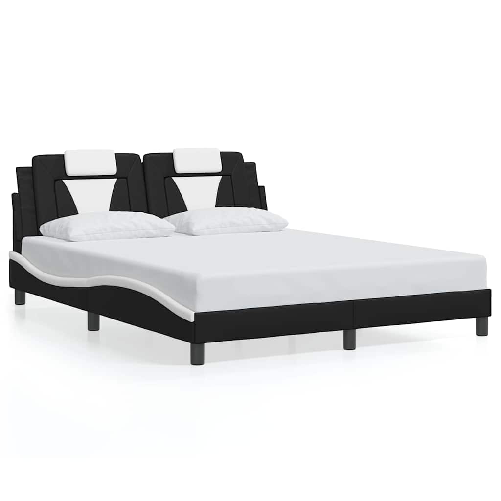 Giroletto Viana senza Materasso Nero e Bianco 160x200 cm in Similpelle