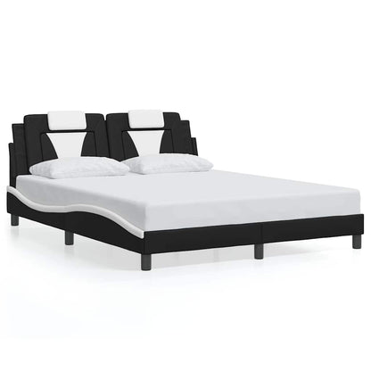 Giroletto Viana senza Materasso Nero e Bianco 160x200 cm in Similpelle