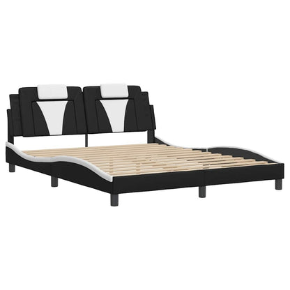 Giroletto Viana senza Materasso Nero e Bianco 160x200 cm in Similpelle