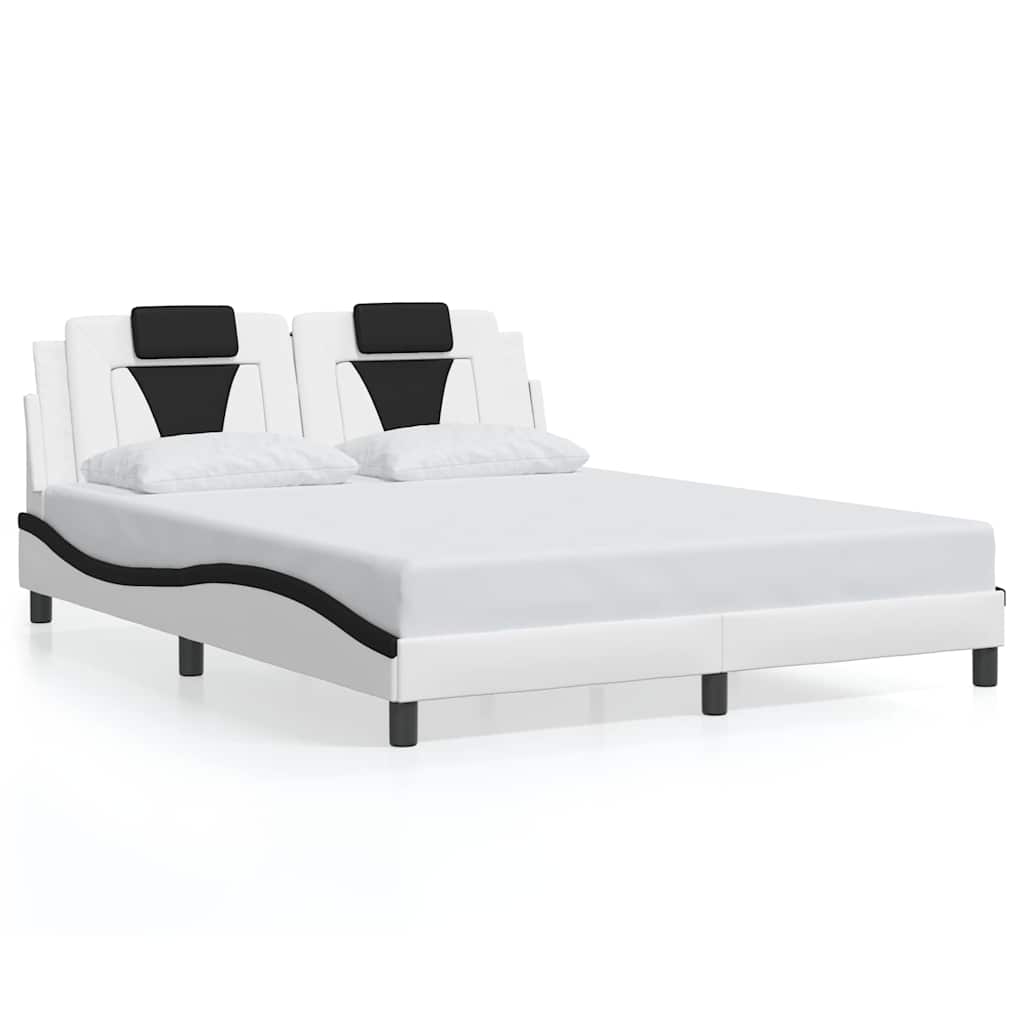 Giroletto Viana senza Materasso Nero e Bianco 160x200 cm in Similpelle