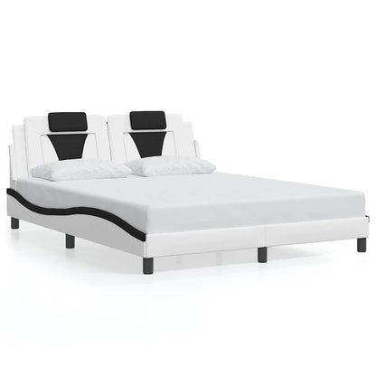 Giroletto Viana senza Materasso Nero e Bianco 160x200 cm in Similpelle