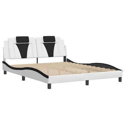 Giroletto Viana senza Materasso Nero e Bianco 160x200 cm in Similpelle
