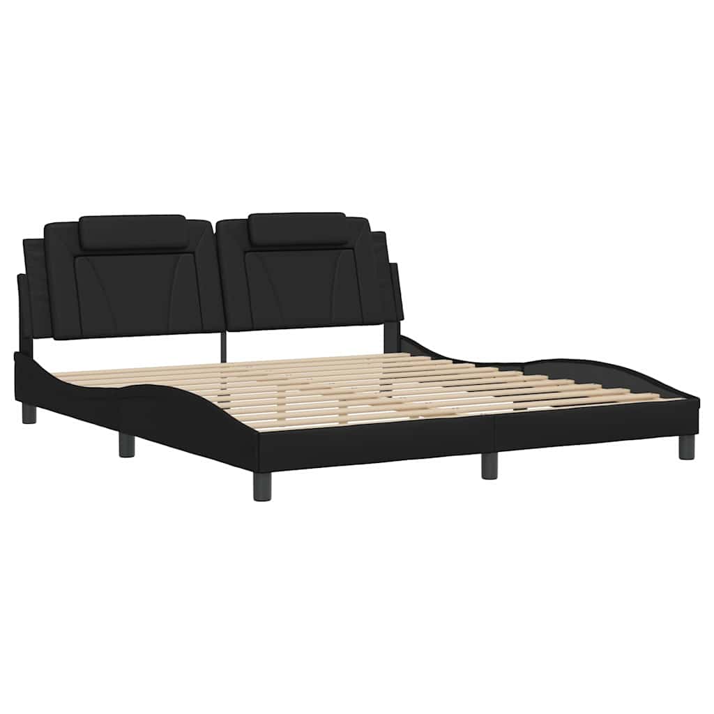 Giroletto Viana senza Materasso Nero 180x200 cm in Similpelle