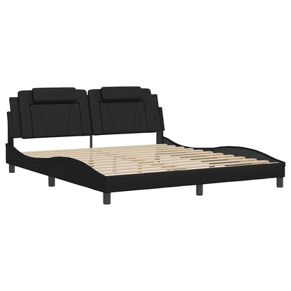 Giroletto Viana senza Materasso Nero 180x200 cm in Similpelle