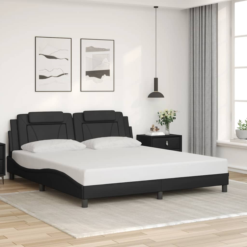 Giroletto Viana senza Materasso Nero 180x200 cm in Similpelle