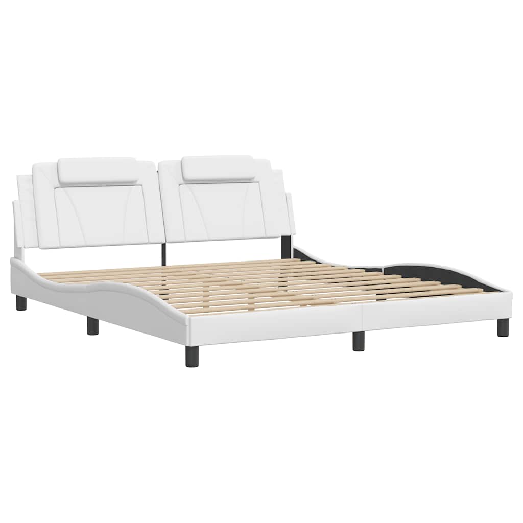 Giroletto Viana senza Materasso Bianco 180x200 cm in Similpelle