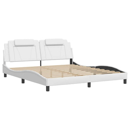 Giroletto Viana senza Materasso Bianco 180x200 cm in Similpelle