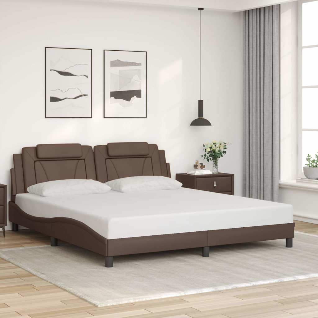 Giroletto Viana senza Materasso Marrone 180x200 cm in Similpelle
