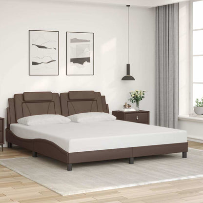 Giroletto Viana senza Materasso Marrone 180x200 cm in Similpelle