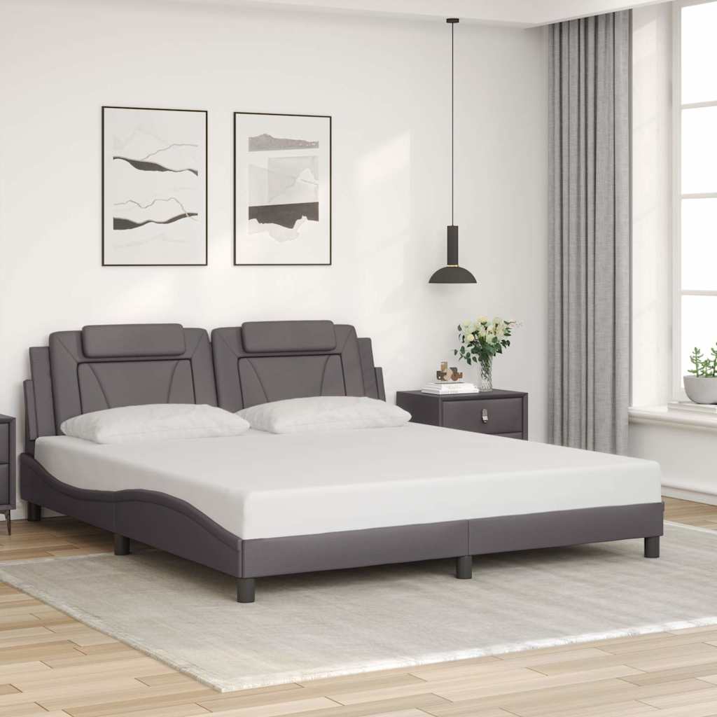 Giroletto Viana senza Materasso Grigio 180x200 cm in Similpelle