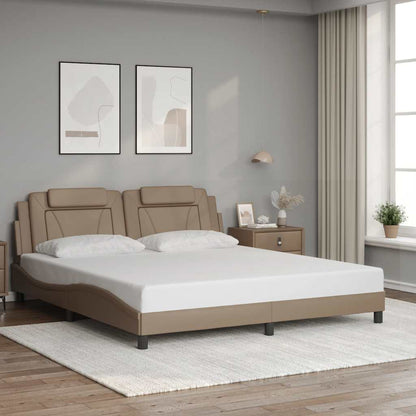 Giroletto Viana senza Materasso Cappuccino 180x200 cm in Similpelle