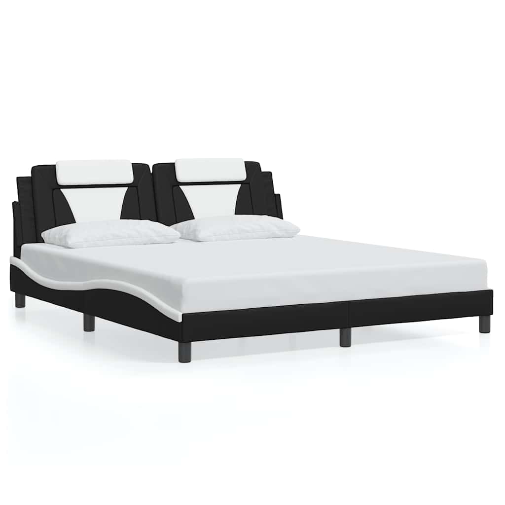 Giroletto Viana senza Materasso Nero e Bianco 180x200 cm in Similpelle