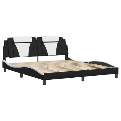 Giroletto Viana senza Materasso Nero e Bianco 180x200 cm in Similpelle