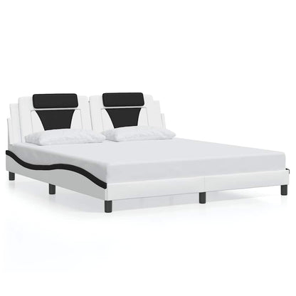Giroletto Viana senza Materasso Bianco e Nero 180x200 cm in Similpelle