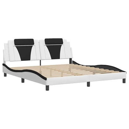 Giroletto Viana senza Materasso Bianco e Nero 180x200 cm in Similpelle