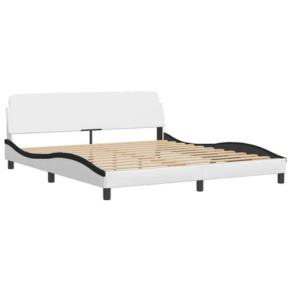 Giroletto Viana senza Materasso Bianco e Nero 180x200 cm in Similpelle