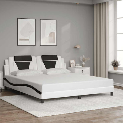 Giroletto Viana senza Materasso Bianco e Nero 180x200 cm in Similpelle