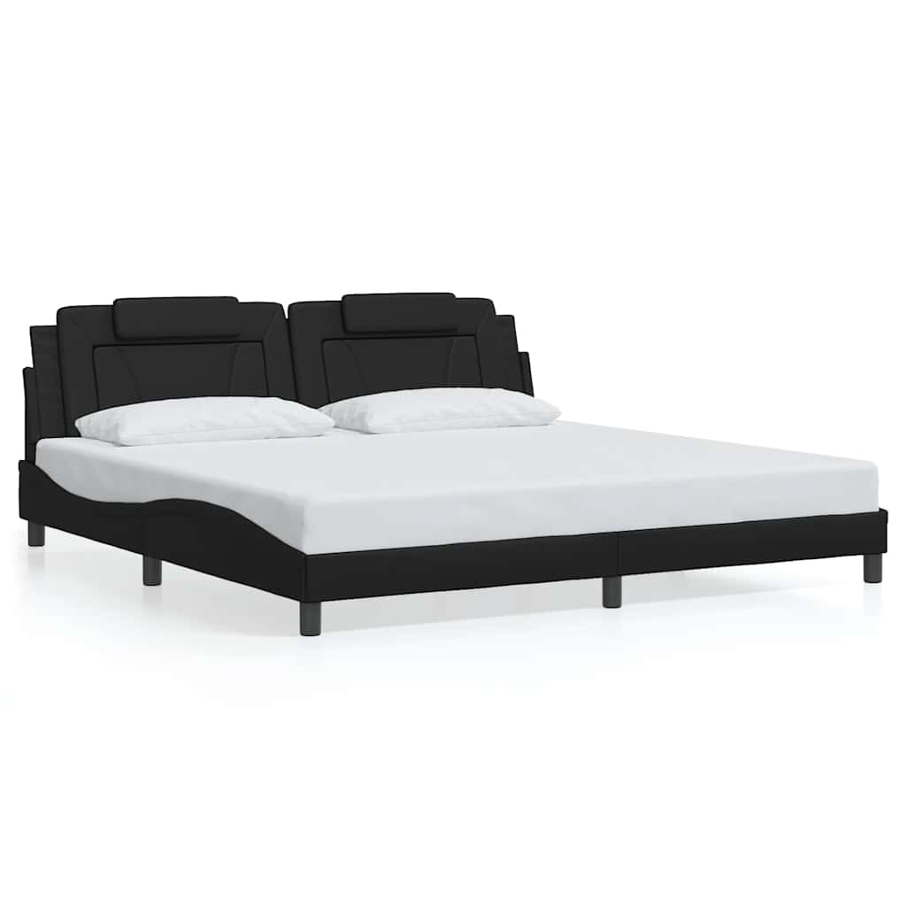 Giroletto Viana senza Materasso Nero 200x200 cm in Similpelle