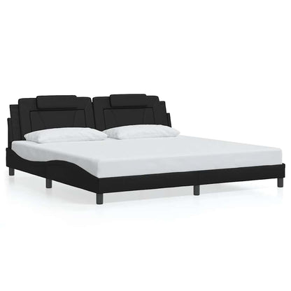 Giroletto Viana senza Materasso Nero 200x200 cm in Similpelle