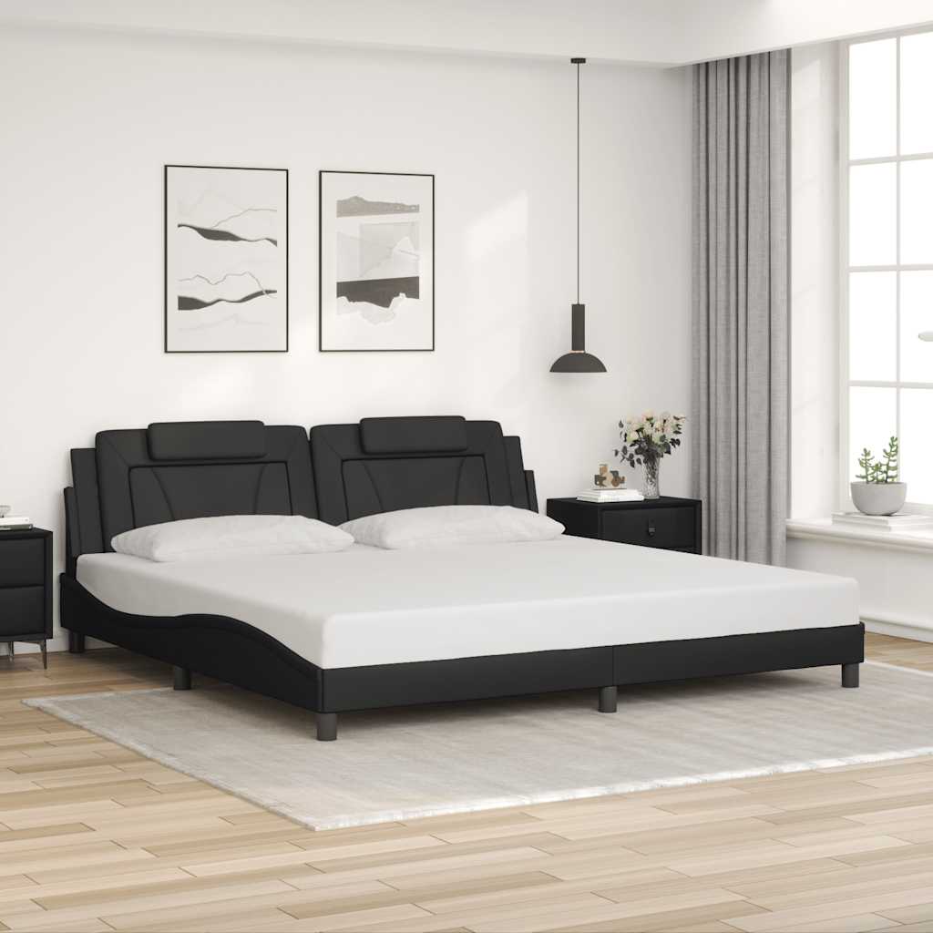 Giroletto Viana senza Materasso Nero 200x200 cm in Similpelle