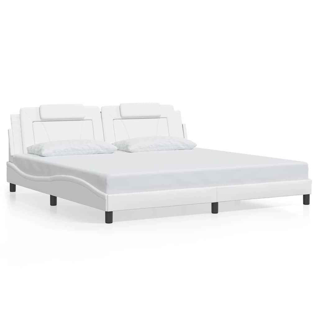 Giroletto Viana senza Materasso Bianco 200x200 cm in Similpelle