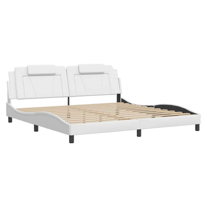 Giroletto Viana senza Materasso Bianco 200x200 cm in Similpelle
