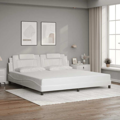 Giroletto Viana senza Materasso Bianco 200x200 cm in Similpelle