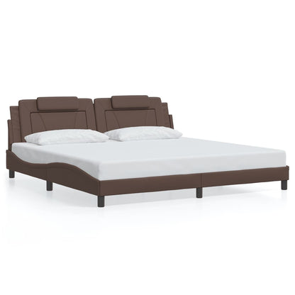 Giroletto con Testiera Marrone 200x200 cm in Similpelle