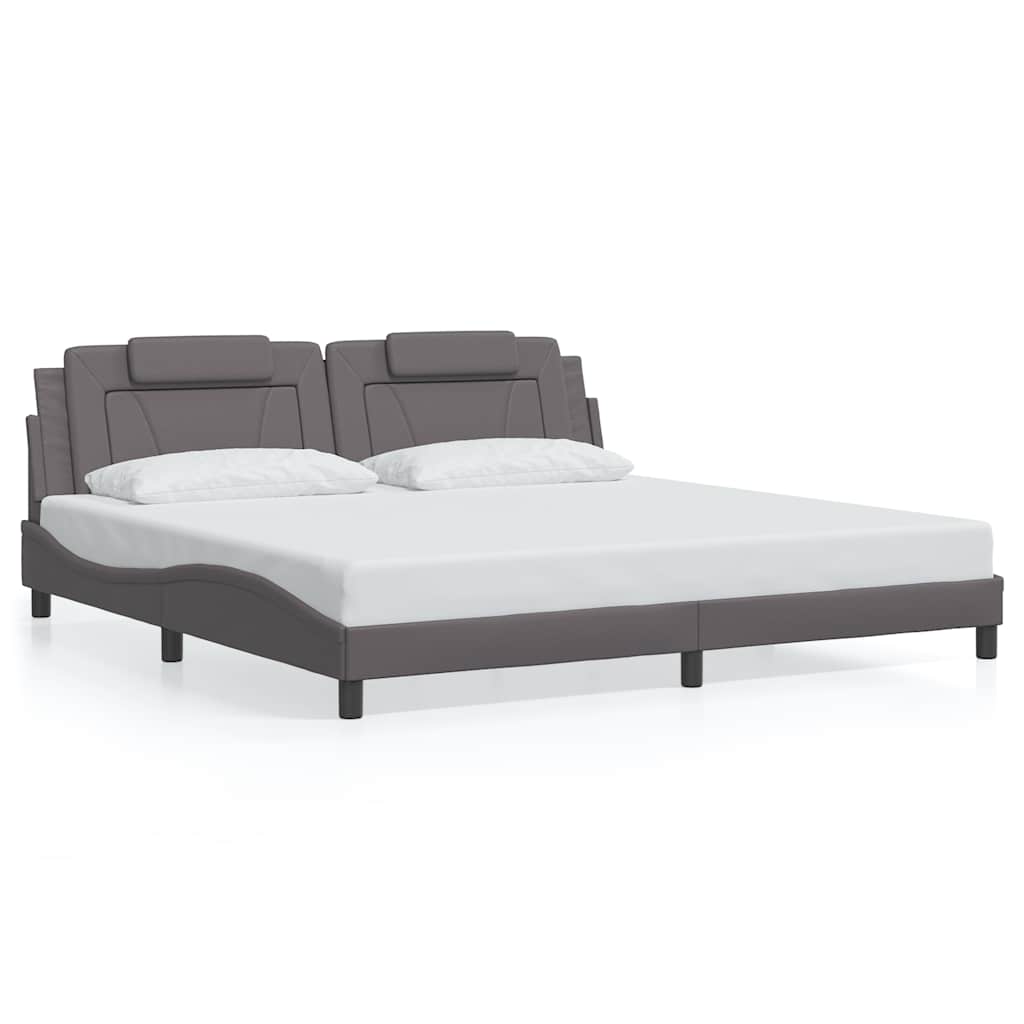 Giroletto Viana senza Materasso Grigio 200x200 cm in Similpelle