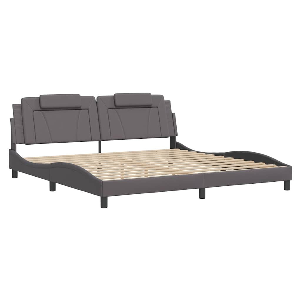 Giroletto Viana senza Materasso Grigio 200x200 cm in Similpelle