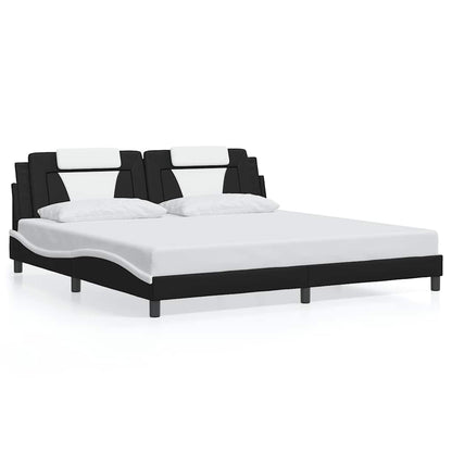 Giroletto Viana senza Materasso Bianco e Nero 200x200 cm in Similpelle