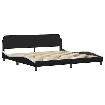 Giroletto Viana senza Materasso Bianco e Nero 200x200 cm in Similpelle