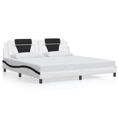Giroletto Viana senza Materasso Bianco e Nero 200x200 cm in Similpelle