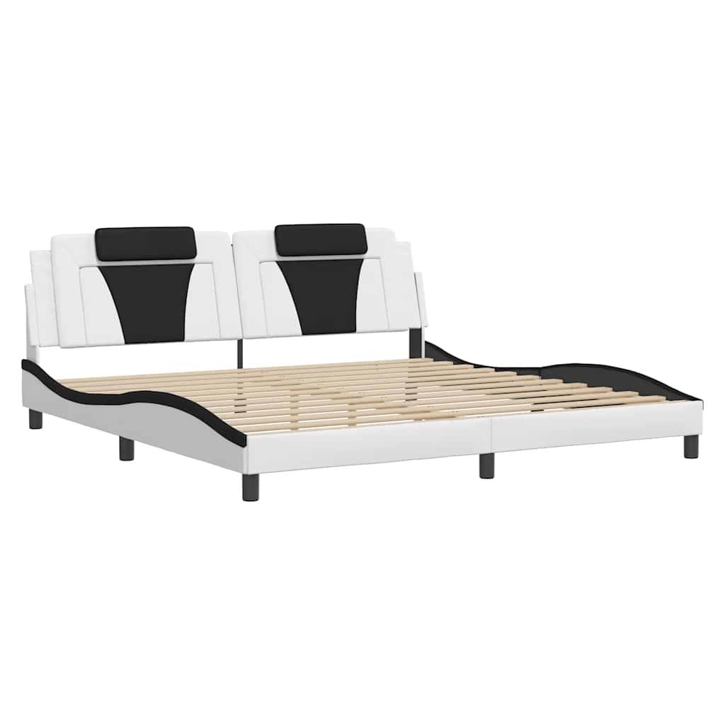 Giroletto Viana senza Materasso Bianco e Nero 200x200 cm in Similpelle