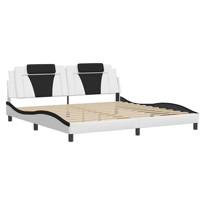 Giroletto Viana senza Materasso Bianco e Nero 200x200 cm in Similpelle