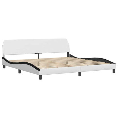 Giroletto Viana senza Materasso Bianco e Nero 200x200 cm in Similpelle