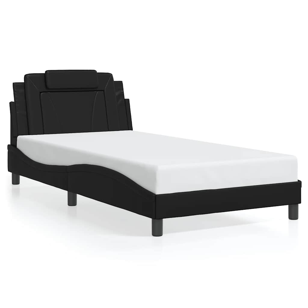 Giroletto Viana senza Materasso Nero 100x203 cm in Similpelle