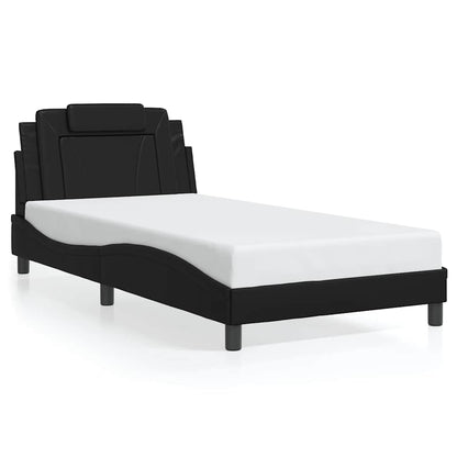 Giroletto Viana senza Materasso Nero 100x203 cm in Similpelle