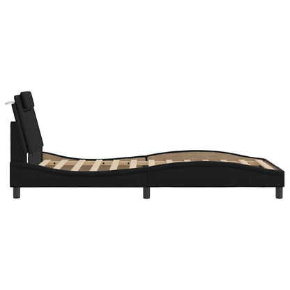 Giroletto Viana senza Materasso Nero 100x203 cm in Similpelle