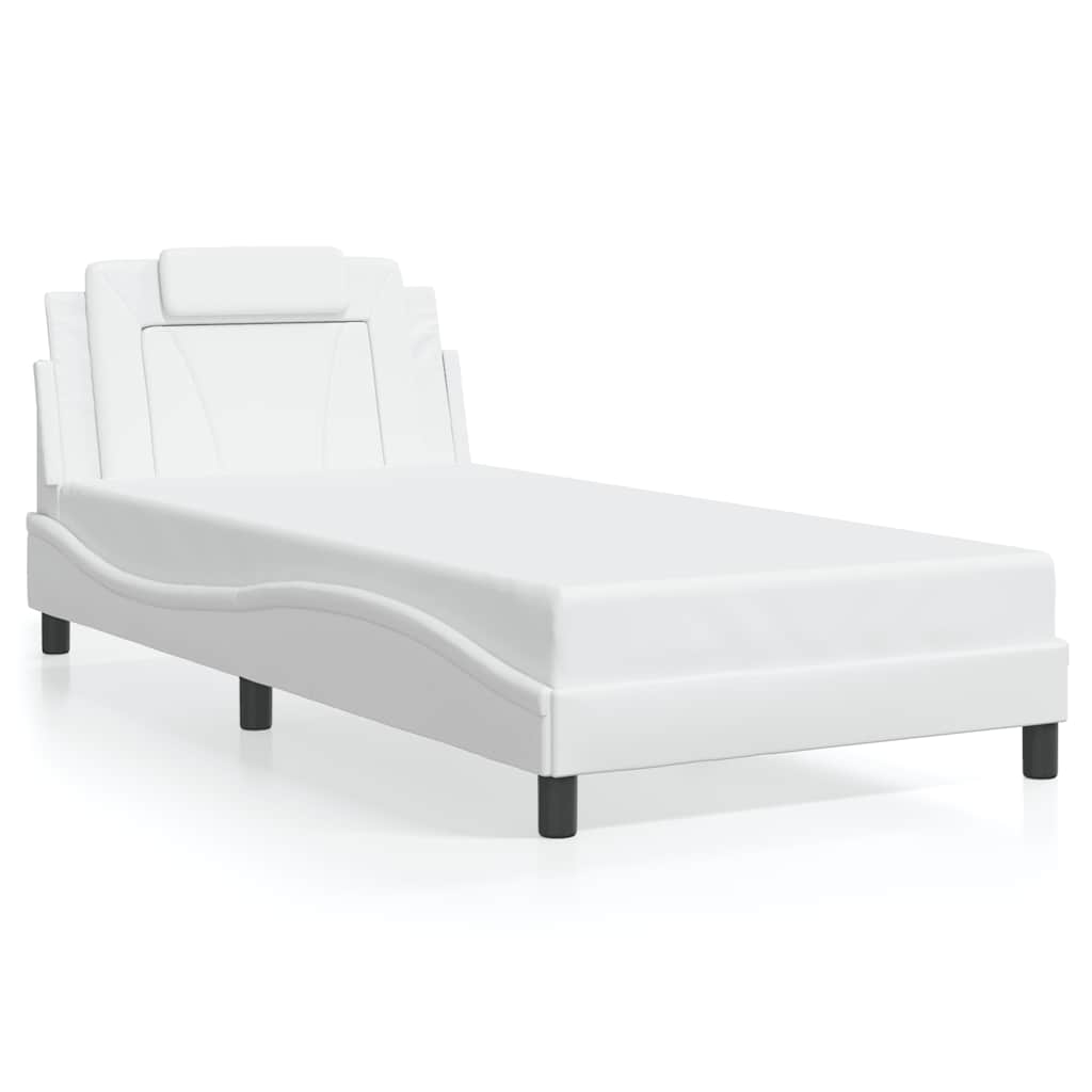 Giroletto Viana senza Materasso Bianco 100x203 cm in Similpelle