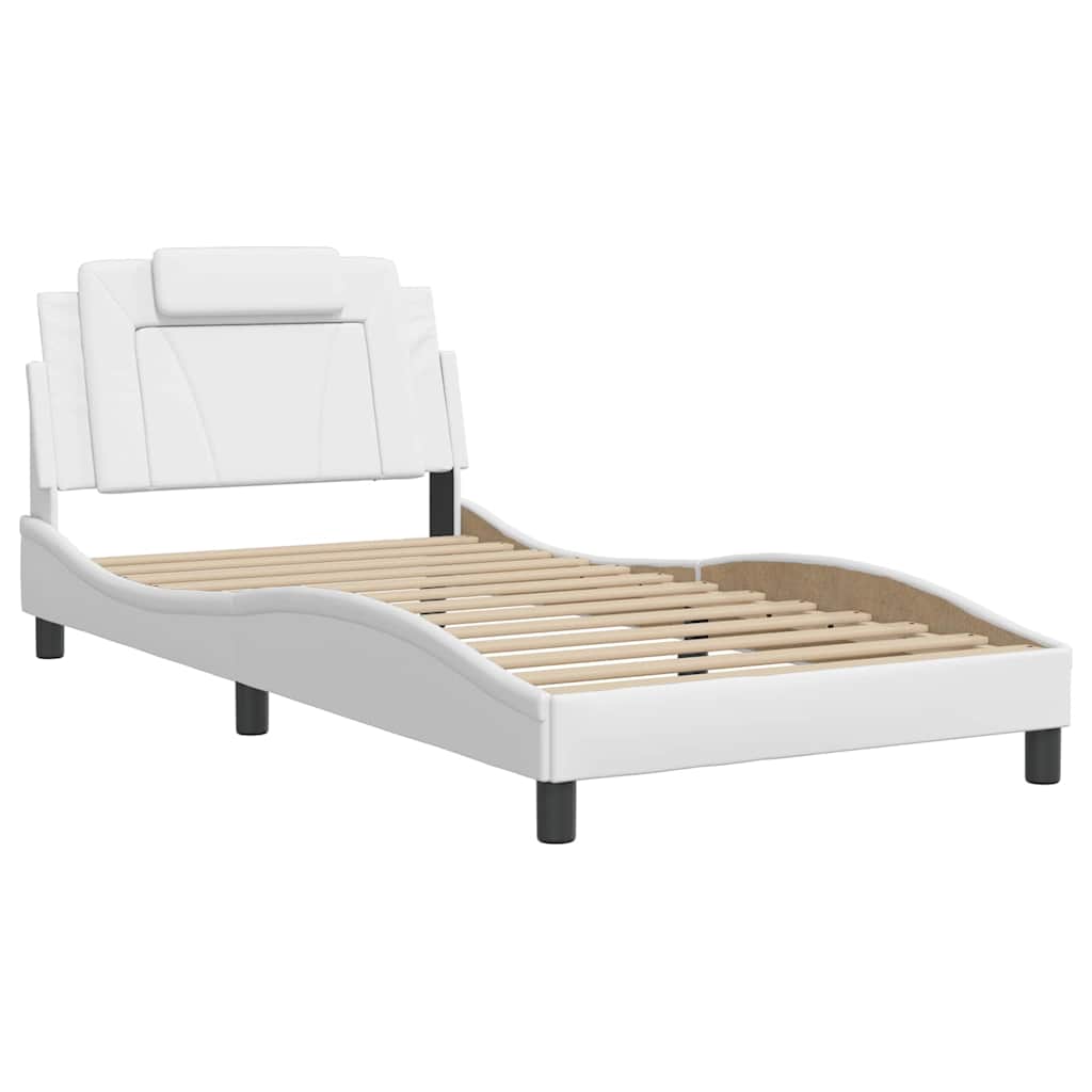 Giroletto Viana senza Materasso Bianco 100x203 cm in Similpelle